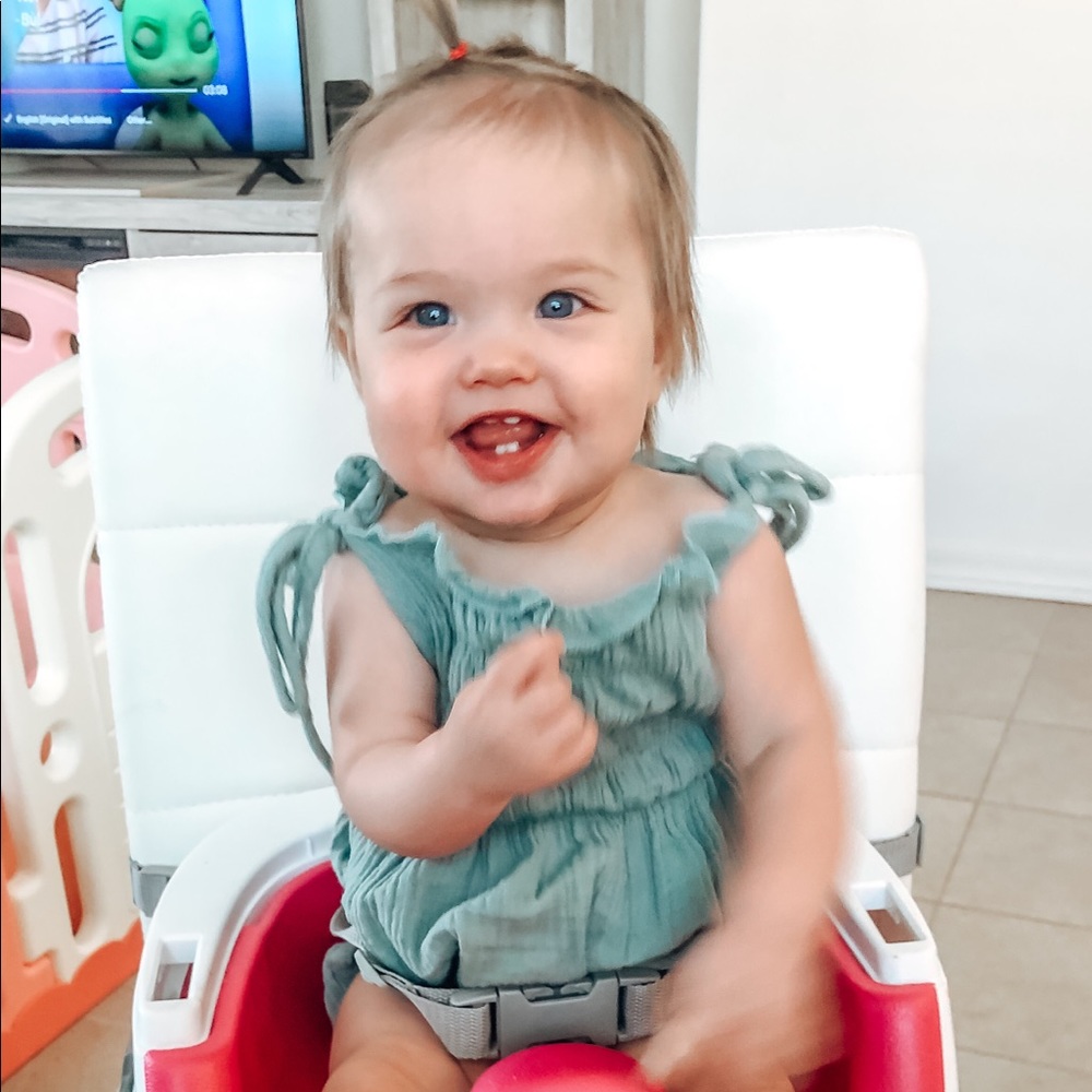Stone Blue Muslin Romper